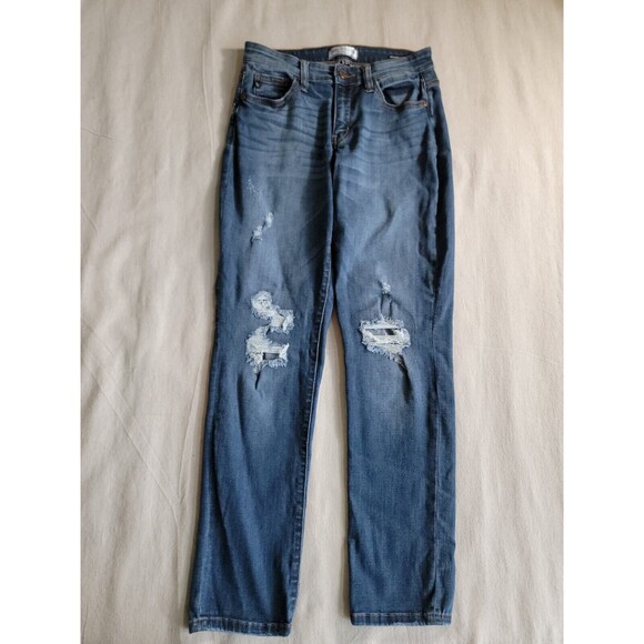 Judy Blue Jeans Womens 5 28x29 Boyfriend Distressed Stretch Mid Rise Modern - Picture 1 of 16